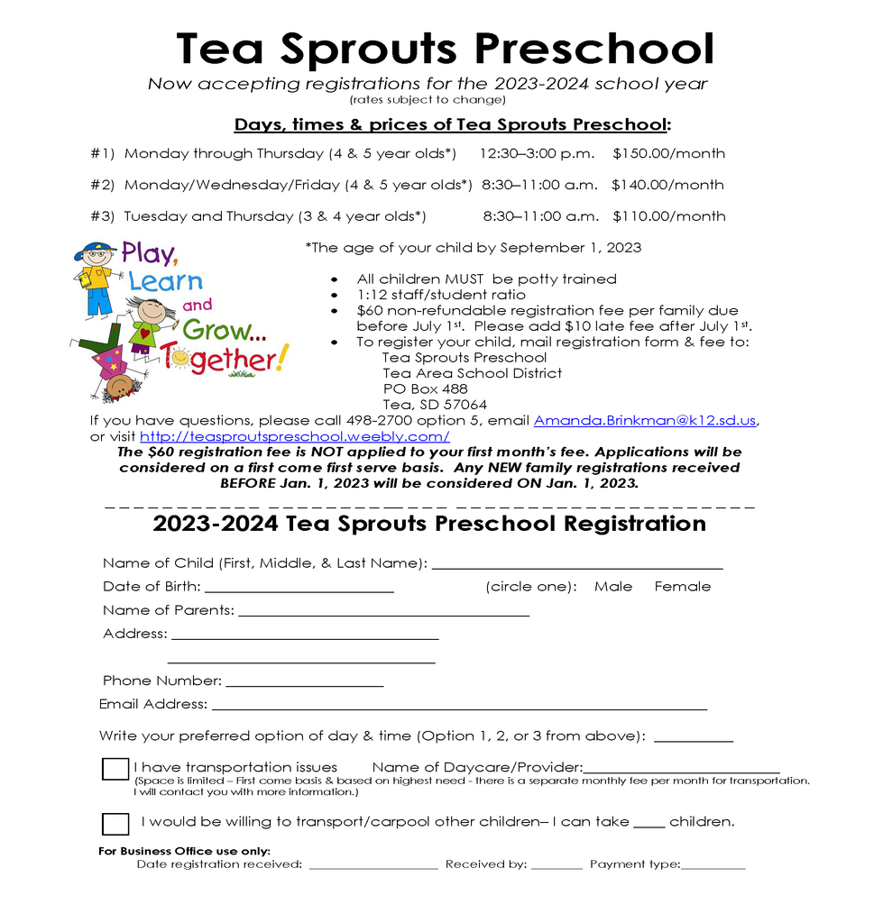 Live Feed Tea Area School District